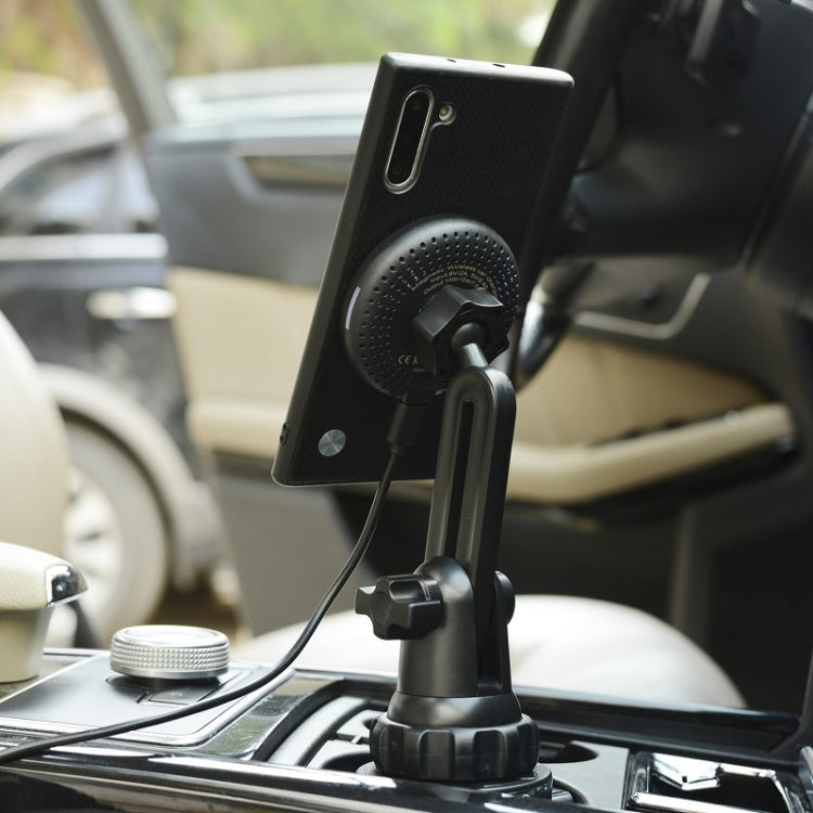 Car Water Cup Holder MagSafe Wireless Charging Bracket(Black) - Wireless Charger Holders by PMC TechLife | Online Shopping South Africa | PMC TechLife | Buy Now Pay Later Mobicred