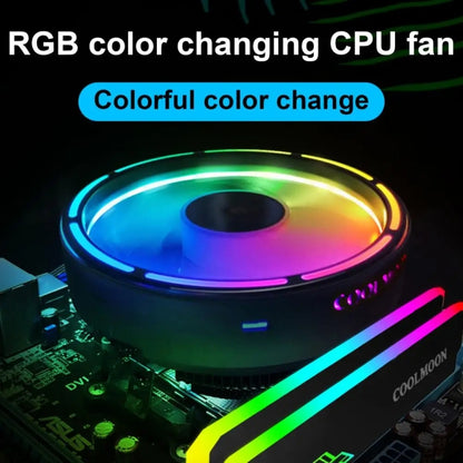 COOLMOON CPU Cooler Desktop Computer Auto Color Change Multi-Platform Mute Cooling Fan(Colorful Fine Aperture) - Fan Cooling by COOLMOON | Online Shopping South Africa | PMC Jewellery | Buy Now Pay Later Mobicred