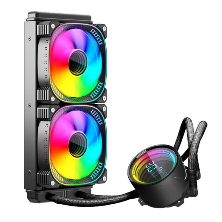 COOLMOON CM-YM-240T Digital ARGB Lens Edition Integrated Water Cooling CPU Cooler Temperature Display CPU Fan(Black) - Fan Cooling by COOLMOON | Online Shopping South Africa | PMC Jewellery | Buy Now Pay Later Mobicred