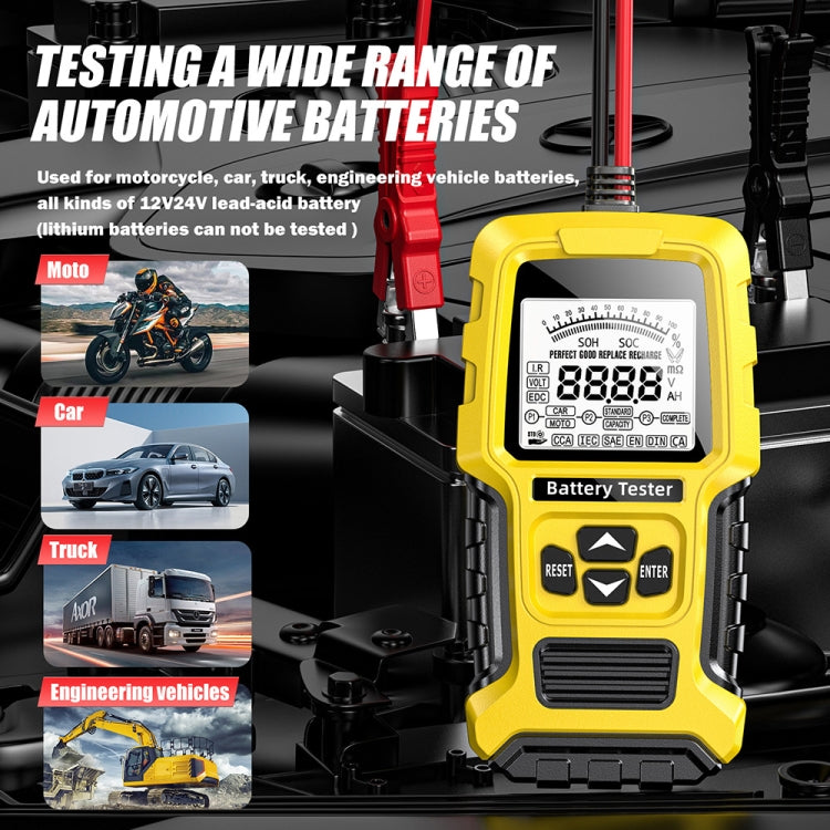 FOXSUR 12V/24V Automotive Lead-acid Battery Internal Resistance Rapid Analyzer(Yellow) - Electronic Test by FOXSUR | Online Shopping South Africa | PMC Jewellery | Buy Now Pay Later Mobicred