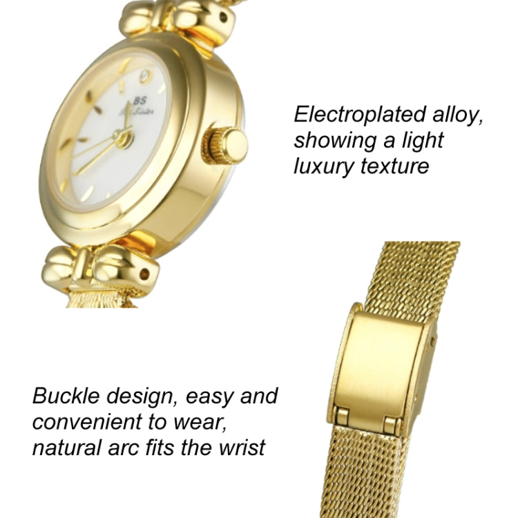 BS Bee Sister 22mm Retro Female Wrist Watch with Stainless Steel Mesh Butterfly Design Strap(Champagne Gold) - Metal Strap Watches by BS Bee Sister | Online Shopping South Africa | PMC Jewellery | Buy Now Pay Later Mobicred