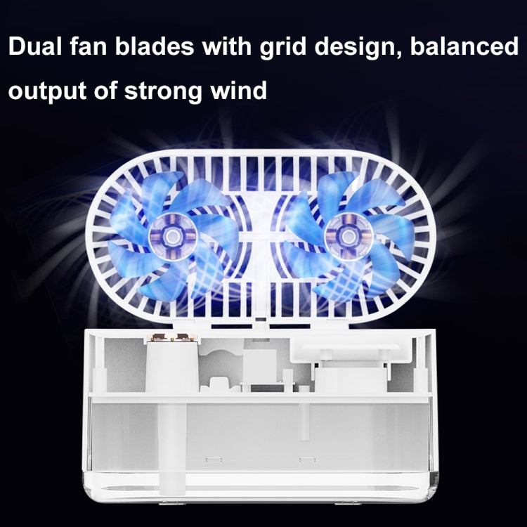 WT-818 Dual-leaf Spray Smart Digital Display Desktop Fan Night Light Humidification Cooler(Green) - Electric Fans by PMC Jewellery | Online Shopping South Africa | PMC Jewellery | Buy Now Pay Later Mobicred