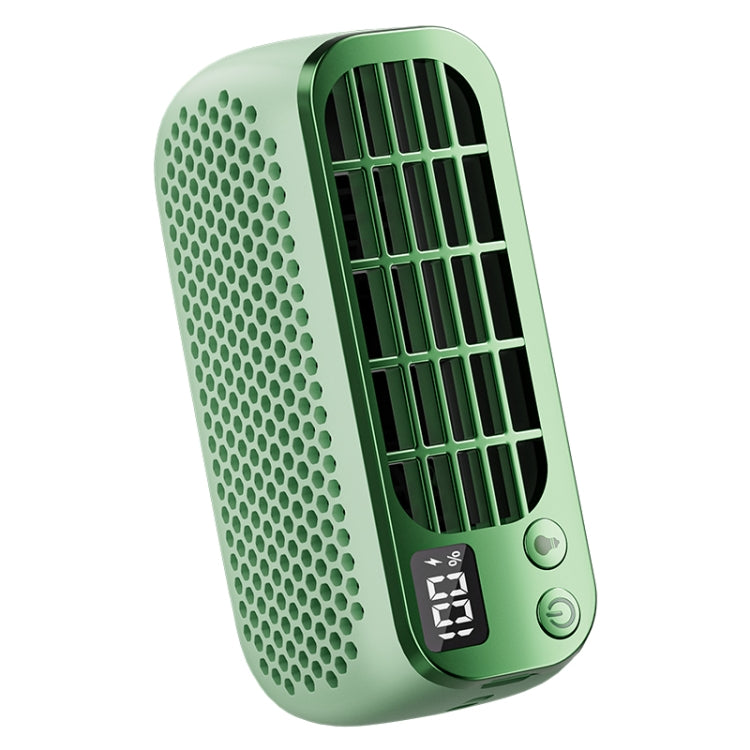 USB Charging Digital Display Portable Bladeless Outdoor Mini Night Light Fan(Green) - Electric Fans by PMC TechLife | Online Shopping South Africa | PMC TechLife | Buy Now Pay Later Mobicred