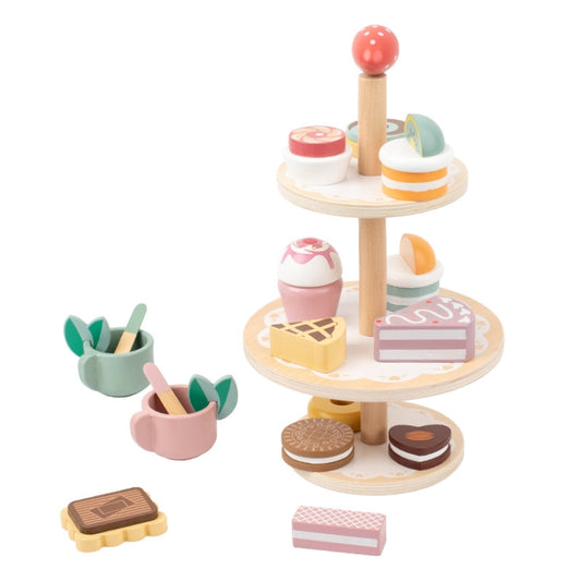 KABI Children Simulation Wooden Pretend Play Toy Kindergarten Parent-Child Interactive Toy, Style: Multi-layer Dessert Rack - Pretend Play Toys by KABI | Online Shopping South Africa | PMC Jewellery | Buy Now Pay Later Mobicred