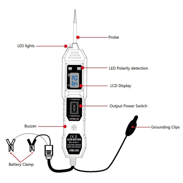 MZ-823 Vehicle Circuit Diode Tester Multifunctional Drive Detectors - Electronic Test by PMC TechLife | Online Shopping South Africa | PMC TechLife | Buy Now Pay Later Mobicred