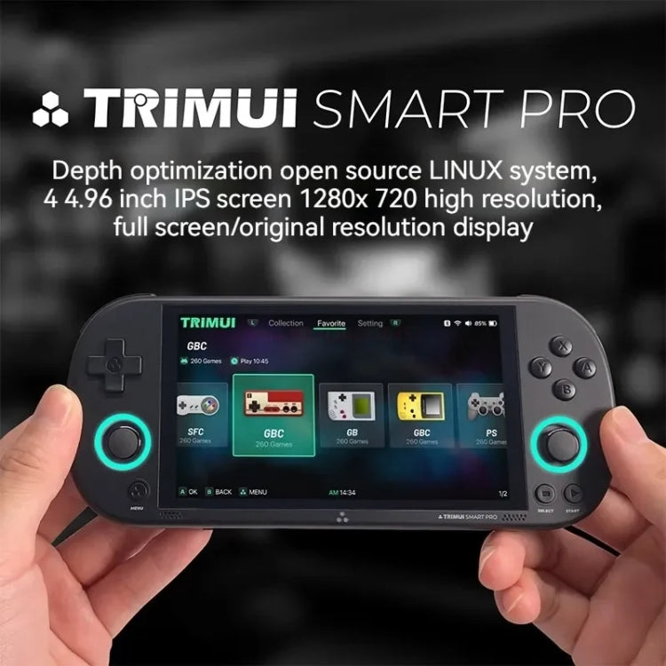 Trimui Smart Pro 4.96 Inch IPS Screen Handheld Game Console Open Source Linux System 128G(Grey) - free shipping - PMC Jewellery - Order now!