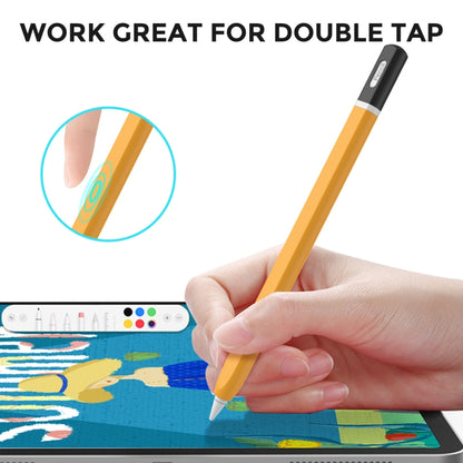 For Apple Pencil 2 AhaStyle JY16-2 Silicone Case Retro Non-slip and Anti-drop Pen Cover(Yellow) - Pencil Accessories by AhaStyle | Online Shopping South Africa | PMC Jewellery | Buy Now Pay Later Mobicred