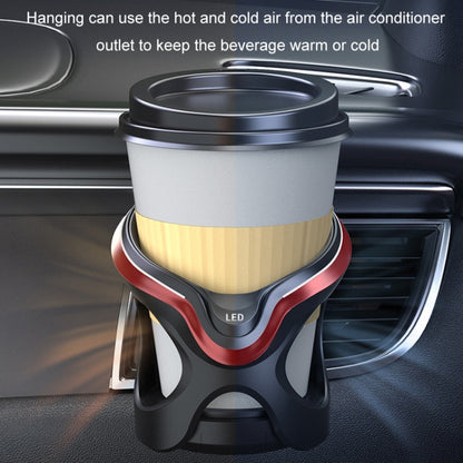 Car Cup Holder Air Conditioner Outlet Multifunctional Storage Rack, Color: Black Silver LED Light - Car Drink Holders by PMC Jewellery | Online Shopping South Africa | PMC Jewellery | Buy Now Pay Later Mobicred