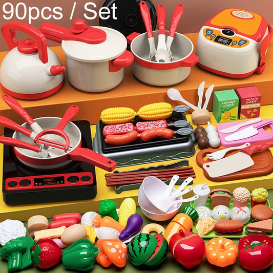 90pcs / Set Children Simulation Kitchen Cooking Toys Pretend Play Educational Toys Set - Pretend Play Toys by PMC Jewellery | Online Shopping South Africa | PMC Jewellery | Buy Now Pay Later Mobicred