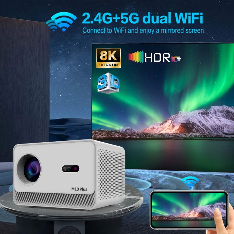 M10 Plus 1280x720P Projector 2.4G / 5G WIFI Bluetooth 5.2 Android 11 System Home Cinema EU Plug - Mini Projector by PMC TechLife | Online Shopping South Africa | PMC TechLife | Buy Now Pay Later Mobicred