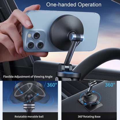 Center Console 360 Rotating Magnetic Car Phone Holder Zinc Alloy Automotive Navigation Bracket(Black) - Car Holders by PMC Jewellery | Online Shopping South Africa | PMC Jewellery | Buy Now Pay Later Mobicred