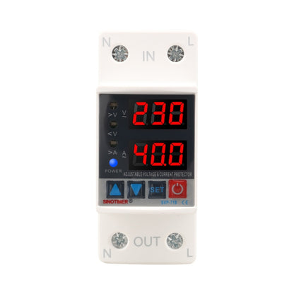 SINOTIMER SVP-718 40A Adjustable Self-resetting Intelligent Over-voltage and Under-voltage Protector 220V AC - Other Tester Tool by SINOTIMER | Online Shopping South Africa | PMC Jewellery | Buy Now Pay Later Mobicred