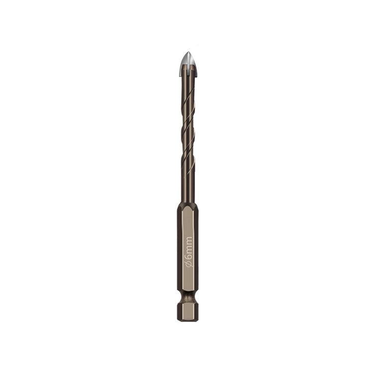 6mm Hexagonal Shank Spiral Flute Cross Alloy Drill Bits Glass Tile Four Edge Drivers - Drill & Drill Bits by PMC TechLife | Online Shopping South Africa | PMC TechLife | Buy Now Pay Later Mobicred