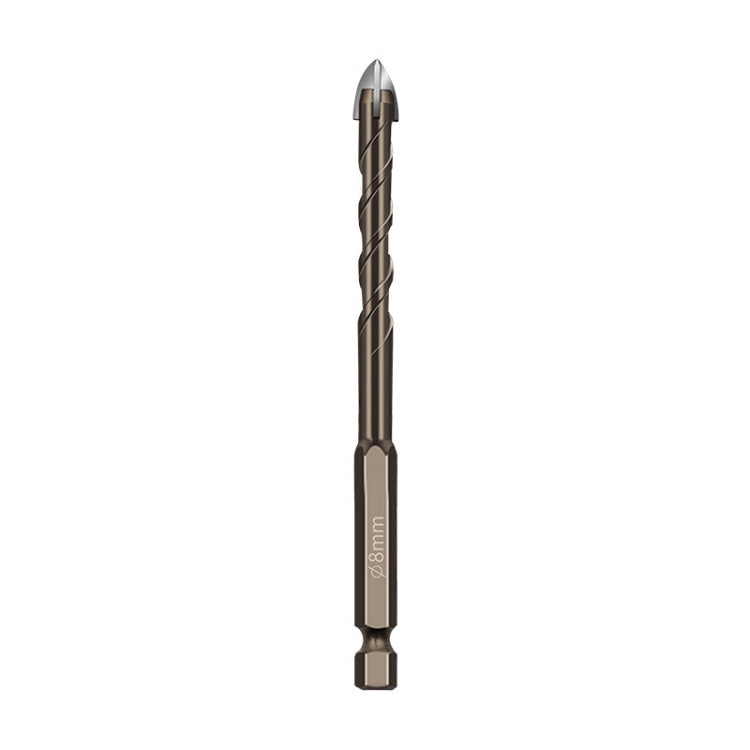 8mm Hexagonal Shank Spiral Flute Cross Alloy Drill Bits Glass Tile Four Edge Drivers - Drill & Drill Bits by PMC TechLife | Online Shopping South Africa | PMC TechLife | Buy Now Pay Later Mobicred