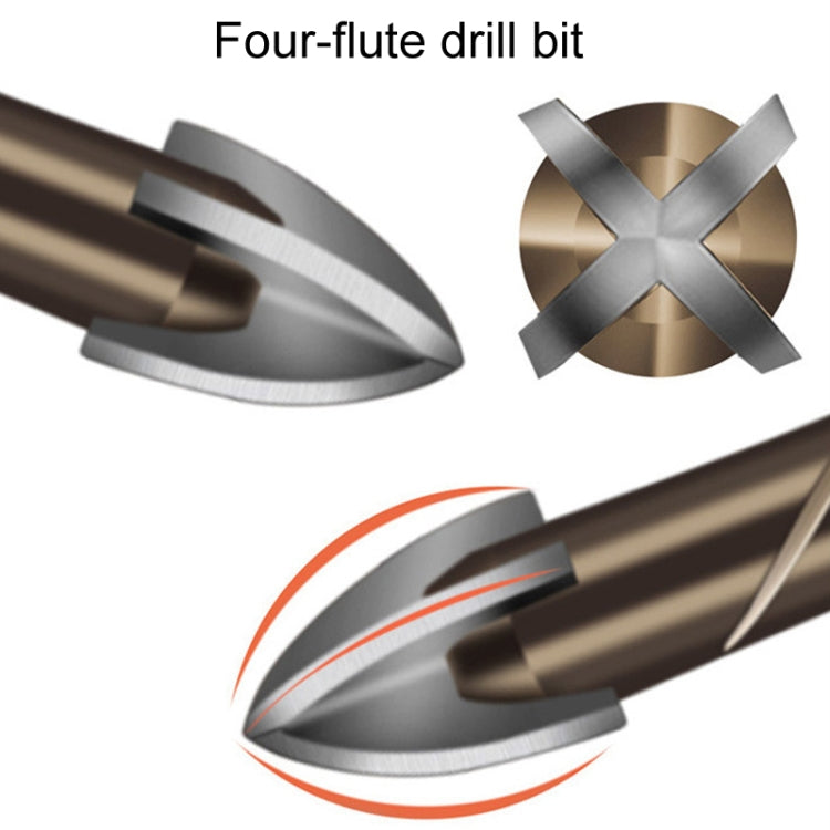 3mm Hexagonal Shank Spiral Flute Cross Alloy Drill Bits Glass Tile Four Edge Drivers - Drill & Drill Bits by PMC TechLife | Online Shopping South Africa | PMC TechLife | Buy Now Pay Later Mobicred