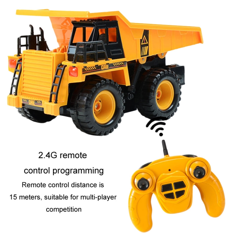 2.4G RC Dumper Truck Simulation Engineering Vehicle Model Children Electrical RC Truck Toy(Yellow) - RC Cars by PMC Jewellery | Online Shopping South Africa | PMC Jewellery | Buy Now Pay Later Mobicred