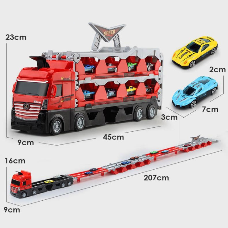 Children Transformable Ejector Truck Toys Foldable Storage Model Alloy Vehicle, Model: With 8 Cars - Model Toys by PMC Jewellery | Online Shopping South Africa | PMC Jewellery | Buy Now Pay Later Mobicred