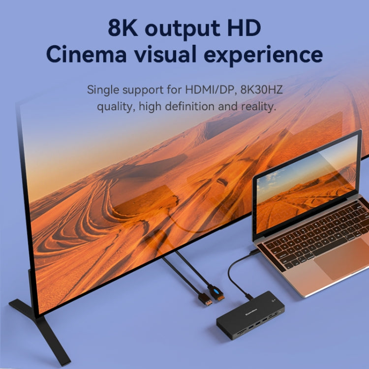 Blueendless 12-In-1 HD Multifunctional Docking Station 10Gbps Splitter With Switch(8K+4K HDMI x 2) - free shipping - PMC Jewellery - Order now!