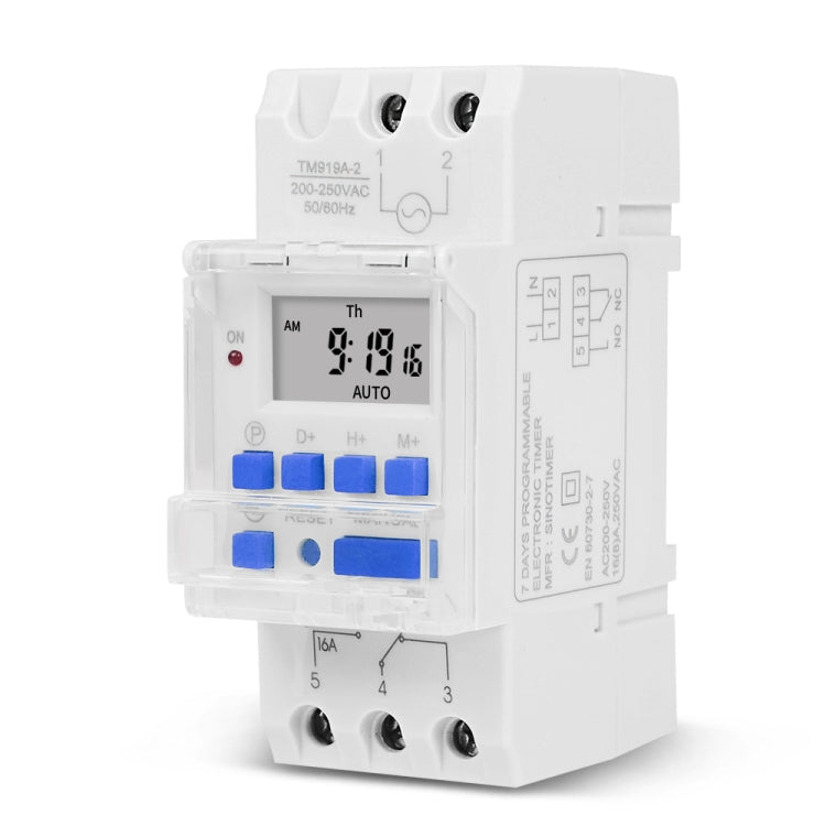 T SINOTIMER TM919A-5V 16A Din Rail Mount Digital Timer Switch Microcomputer Weekly Programmable Time Relay Control - Switch by SINOTIMER | Online Shopping South Africa | PMC TechLife | Buy Now Pay Later Mobicred