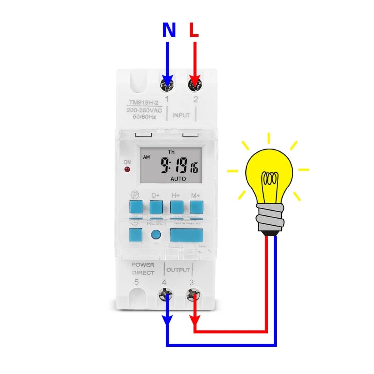 SINOTIMER TM919H-1 110V 16A DIN Rail 4 Pins Voltage Output Digital Switch Timer Automatic Cycle Timing Controller - Switch by SINOTIMER | Online Shopping South Africa | PMC Jewellery | Buy Now Pay Later Mobicred