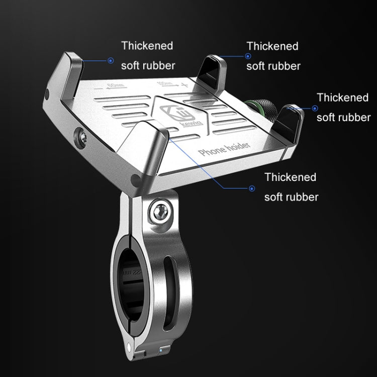 Kewig M7 Bicycle 4 Claws Aluminum Navigational Bracket Outdoor Cycling Cell Phone Holder(Blue) - Holder by Kewig | Online Shopping South Africa | PMC TechLife | Buy Now Pay Later Mobicred