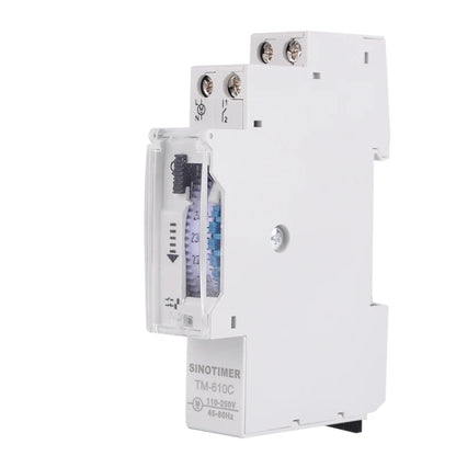 SINOTIMER  TM610C 110-250V 16A Quartz Mechanical Timer 24 Hours Programmable Din Rail Relay - Switch by SINOTIMER | Online Shopping South Africa | PMC Jewellery | Buy Now Pay Later Mobicred