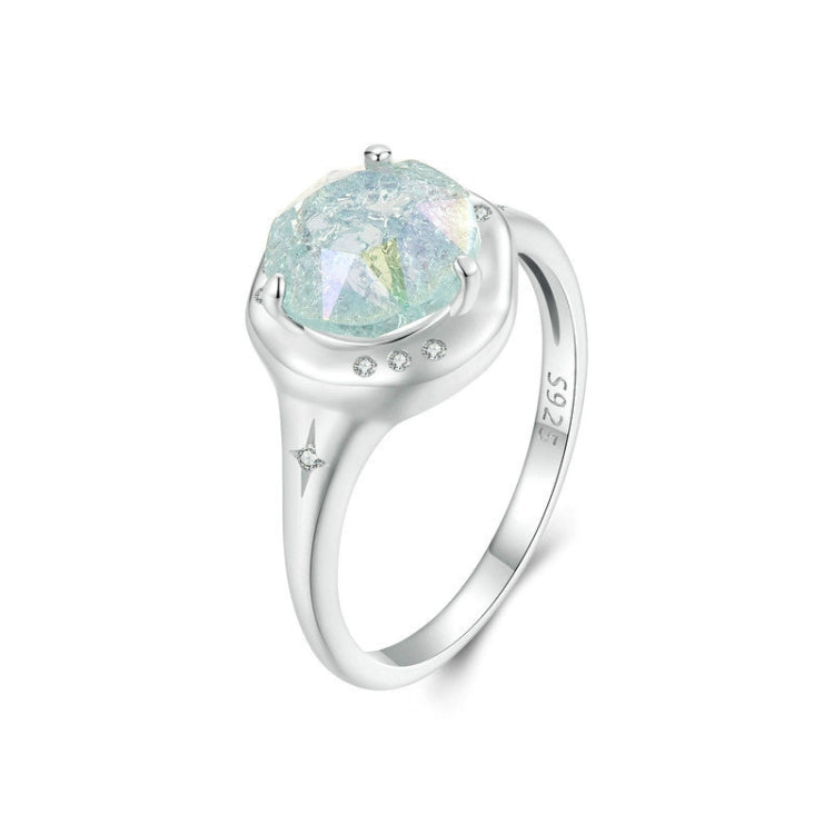 S925 Sterling Silver Platinum Plated Clear Dreamy Ice Zircon Ring(No.7) - Rings by PMC Jewellery | Online Shopping South Africa | PMC Jewellery | Buy Now Pay Later Mobicred