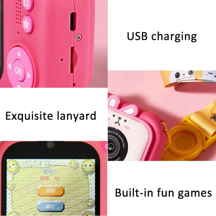 2.4 Inch IPS Screen 48MP Dual Lens Kids Digital Camera Mini Video Camera Without TF Card Pink Bunny - Children Cameras by PMC Jewellery | Online Shopping South Africa | PMC Jewellery | Buy Now Pay Later Mobicred