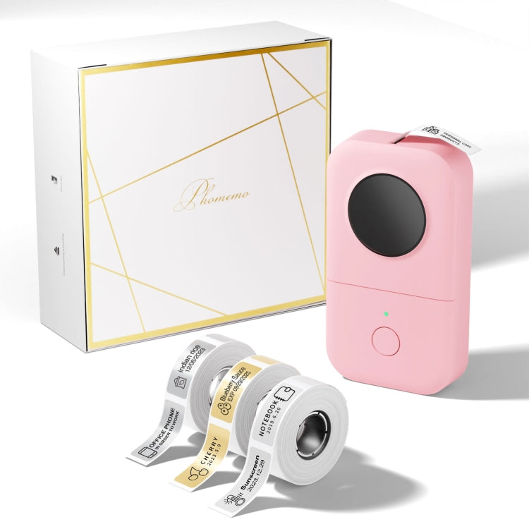 Phomemo D30 Thermal Label Printer Portable Bluetooth Mini Label Maker Machine With 3 Rolls Paper Pink - Receipt Printers by Phomemo | Online Shopping South Africa | PMC TechLife | Buy Now Pay Later Mobicred