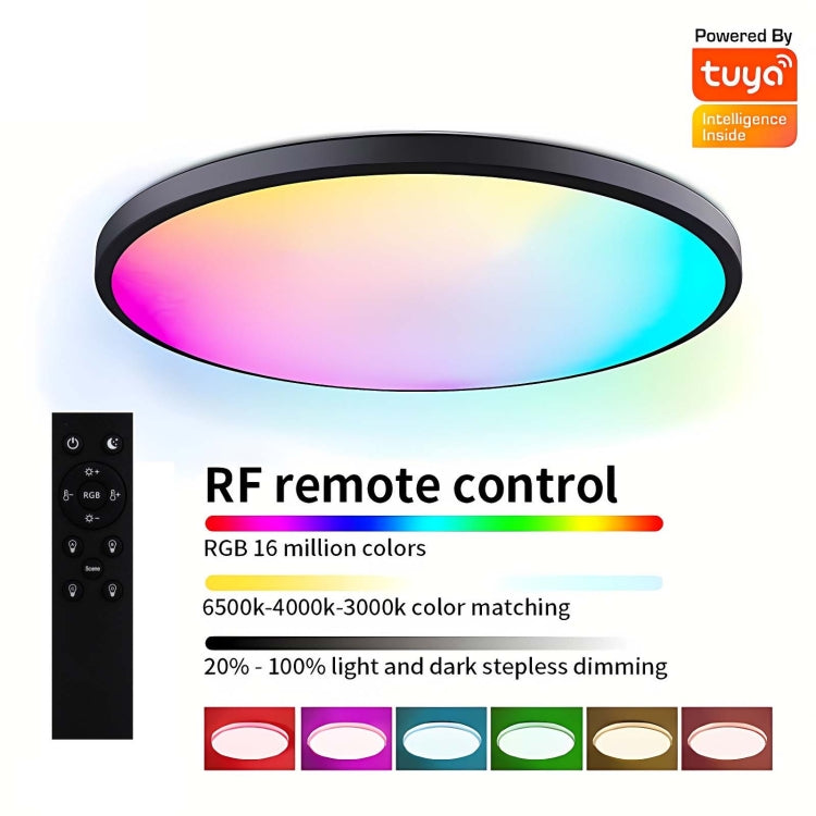 24W 30cm RGBCW Full Color Smart WiFi Tuya Ceiling Light with Remote Control - Smart Light Bulbs by PMC TechLife | Online Shopping South Africa | PMC TechLife | Buy Now Pay Later Mobicred