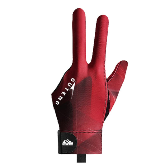 GUTENG Three Finger Thin Breathable Wear-Resistant Non-Slip Snooker Billiard Gloves, Style: Left Hand Full Finger (Printed Red) - Safety Gloves by GUTENG | Online Shopping South Africa | PMC Jewellery | Buy Now Pay Later Mobicred