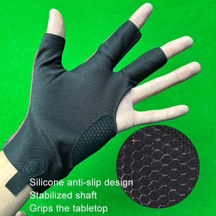 GUTENG Three Finger Thin Breathable Wear-Resistant Non-Slip Snooker Billiard Gloves, Style: Left Hand Half Finger (Printed Black) - Safety Gloves by GUTENG | Online Shopping South Africa | PMC TechLife | Buy Now Pay Later Mobicred