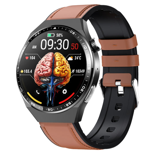 F800 Wellness Smart Watch Blood Pressure ECG Electrocardiogram SOS Alarm Pedometer Sports Watch, Color: Black Brown Leather - Sport Watches by PMC Jewellery | Online Shopping South Africa | PMC Jewellery | Buy Now Pay Later Mobicred