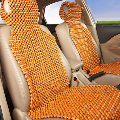 Car Wood Beaded Cushion Universal Car Seat Cover Summer Interior Supply(Beige) - Seat Accessories by PMC Jewellery | Online Shopping South Africa | PMC Jewellery | Buy Now Pay Later Mobicred