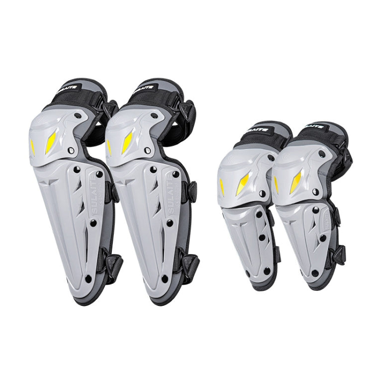 SULAITE Motorcycle Outdoor Riding Breathable Protective Equipment, Color: 4pcs /Set Knee Elbow Pads Gray - Protective Gear by SULAITE | Online Shopping South Africa | PMC Jewellery | Buy Now Pay Later Mobicred