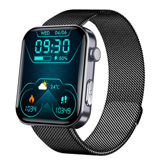 F300  2.1-Inch Screen Smart Watch Supports Bluetooth Calls/ECG/Blood Composition Analysis/50+ Sports Modes, Color: Black Milan - Smart Watches by PMC Jewellery | Online Shopping South Africa | PMC Jewellery | Buy Now Pay Later Mobicred