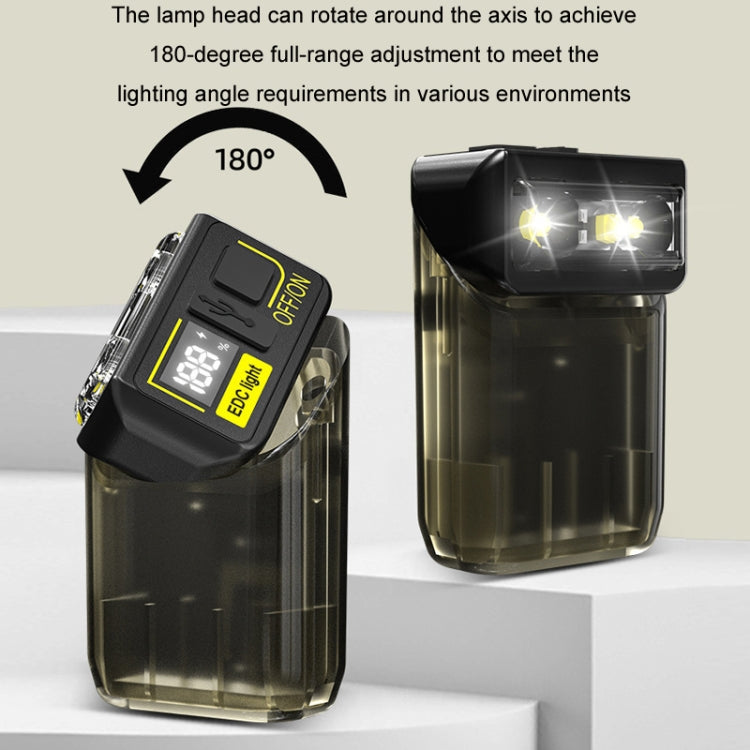 Mini Type-C Rechargeable Outdoor Keychain Light Flashlight(Lamp Head Rotatable Black) - Mini Flashlight by PMc TechLife | Online Shopping South Africa | PMc TechLife | Buy Now Pay Later Mobicred