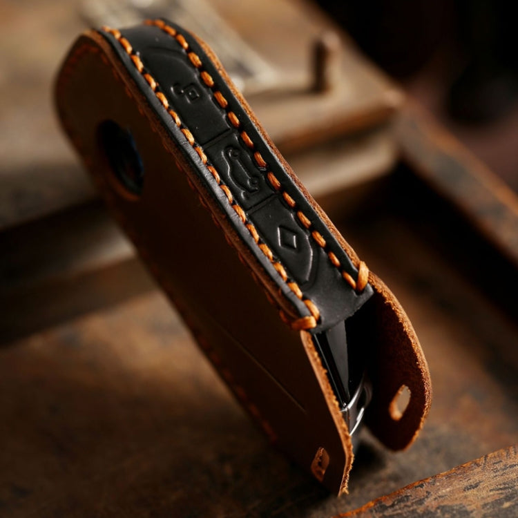 For 2024 BMW X7 Hallmo Cowhide Car Key Protection Cover(Black) - free shipping - PMC TechLife - Order now!