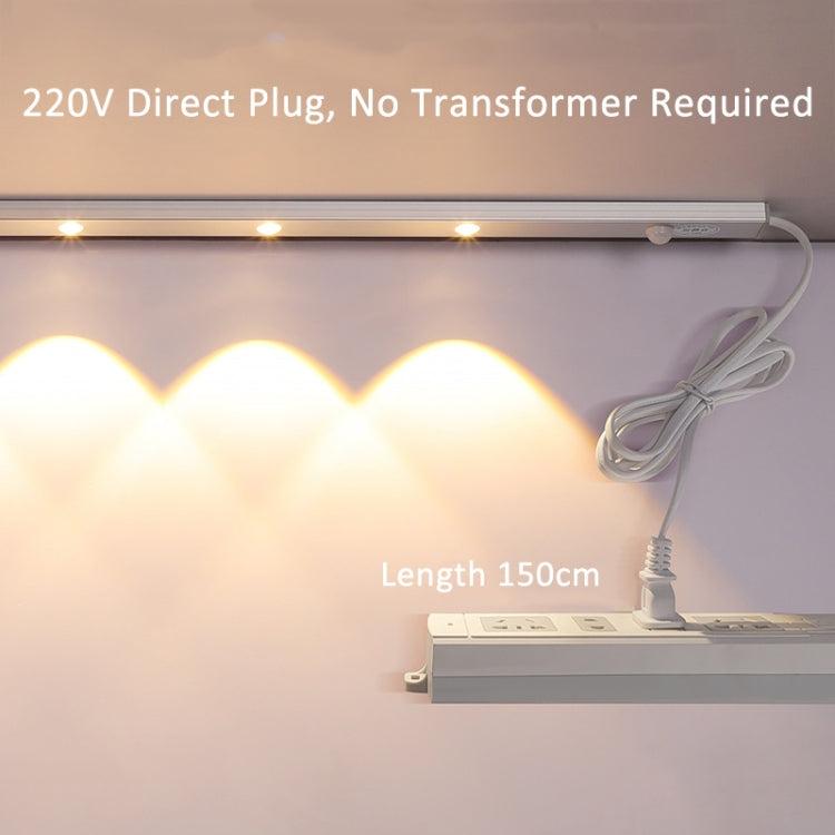 220V CN Plug Motion Sensor Wardrobe Cabinet Lamp LED Light Bar, Spec: White 80cm - Sensor LED Lights by PMC TechLife | Online Shopping South Africa | PMC TechLife | Buy Now Pay Later Mobicred