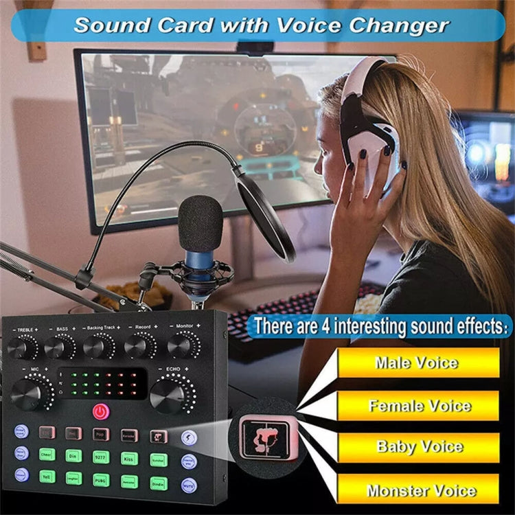 V8S Audio Mixer Live Voice Changer External Sound Card, Color: Gold Cantilever Set - Live Sound Effects Processors by PMC Jewellery | Online Shopping South Africa | PMC Jewellery | Buy Now Pay Later Mobicred