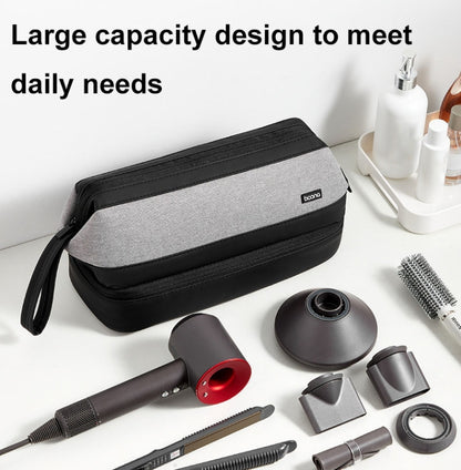 For Dyson Baona BN-DS005 Large-capacity Double-layer Hair Dryer Curling Iron Storage Bag(Gray) - For Dyson Accessories by Baona | Online Shopping South Africa | PMC Jewellery | Buy Now Pay Later Mobicred