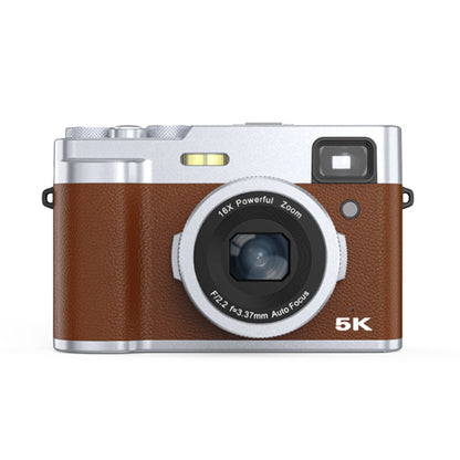 DC203 5K/30FPS 2.8-Inch Screen 16X Front And Rear Dual-Camera HD Digital Camera(Brown) - Children Cameras by PMC Jewellery | Online Shopping South Africa | PMC Jewellery | Buy Now Pay Later Mobicred