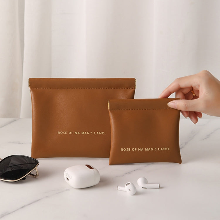 2pcs /Set PU Data Cable Earphone Storage Bag Mini Portable Lipstick Pouch Coin Purse, Size: Large+Small(White) - Other Case by PMC Jewellery | Online Shopping South Africa | PMC Jewellery | Buy Now Pay Later Mobicred