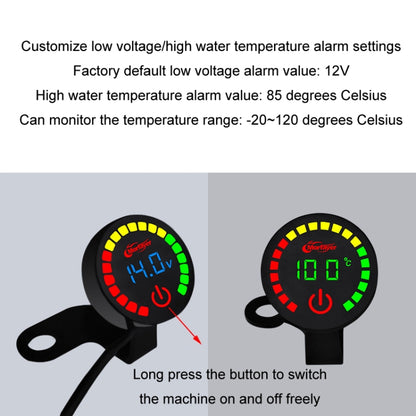 Morfayer Motorcycle Dual Display Intelligent Alarm Power Meter, Model: Voltmeter+Water Temperature Meter(Random Color Delivery) - Electrical Instruments by PMC Jewellery | Online Shopping South Africa | PMC Jewellery | Buy Now Pay Later Mobicred