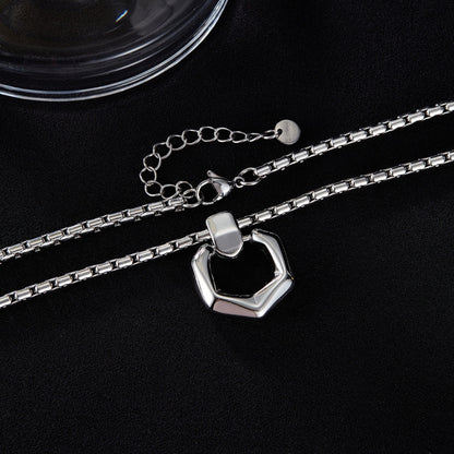 OPK GX2412 Simple Stainless Steel Geometric Pendant Necklace - Necklaces & Pendants by OPK | Online Shopping South Africa | PMC Jewellery | Buy Now Pay Later Mobicred