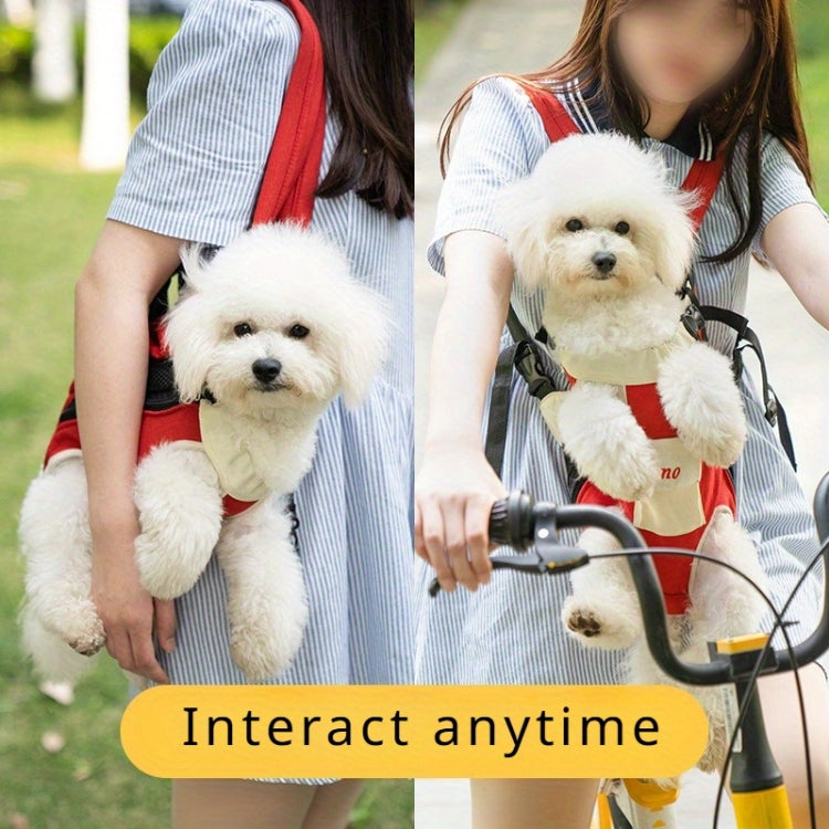 DONO Pet Four-legged Bag Outdoor Carrying Bag Breathable Backpack, Size: L(Yellow White) - Pet Bags by DONO | Online Shopping South Africa | PMC TechLife | Buy Now Pay Later Mobicred