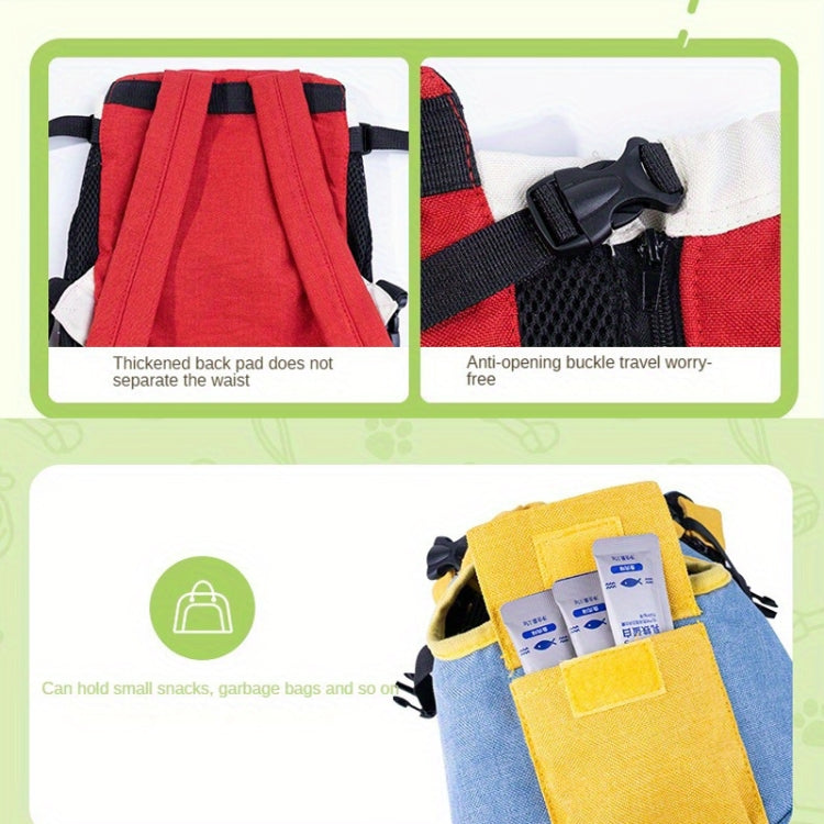 DONO Pet Four-legged Bag Outdoor Carrying Bag Breathable Backpack, Size: XXL(Blue Yellow) - Pet Storages & Bags by DONO | Online Shopping South Africa | PMC TechLife | Buy Now Pay Later Mobicred