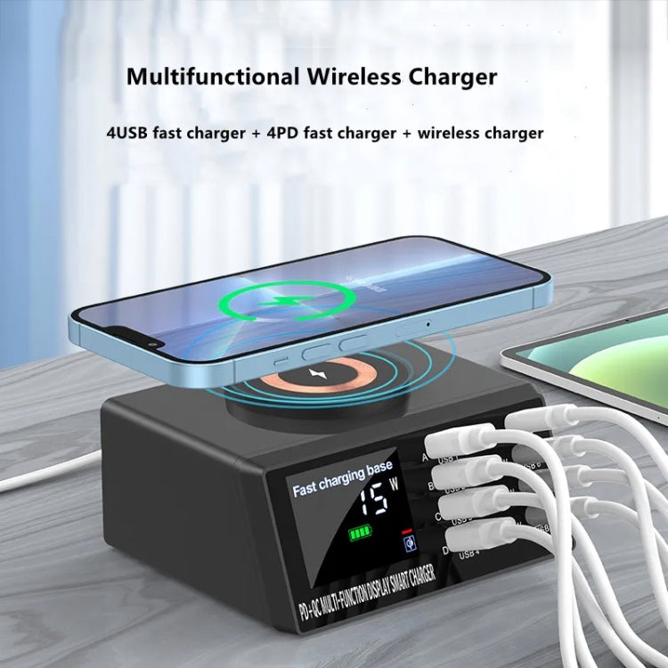 X9M 9-in-1 110W USB+PD Smart Multi-ports QI Magnetic Wireless Charger, Spec: Black UK Plug - Multifunction Charger by PMC Jewellery | Online Shopping South Africa | PMC Jewellery | Buy Now Pay Later Mobicred