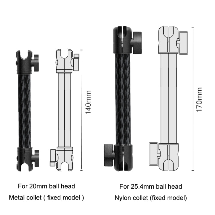 Car Phone Mount Extension Arm Double Jointed Swivel Adjustment Carbon Fiber Bracket Connecting Rod, Model: 170mm For 25.4mm Ball Head - Car Holders by PMC Jewellery | Online Shopping South Africa | PMC Jewellery | Buy Now Pay Later Mobicred