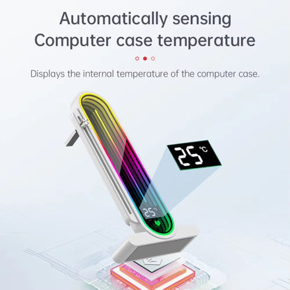 COOLMOON GH3 Pro Computer ARGB Vertical Adjustable Lens Graphics Card Holder, Style: Temperature Display Upgrade White - Caddies & Enclosures by COOLMOON | Online Shopping South Africa | PMC Jewellery | Buy Now Pay Later Mobicred